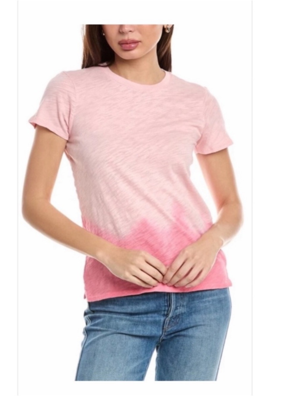 ATM Slub Jersey Schoolboy Crew Neck Tee in Cherry Blossom.